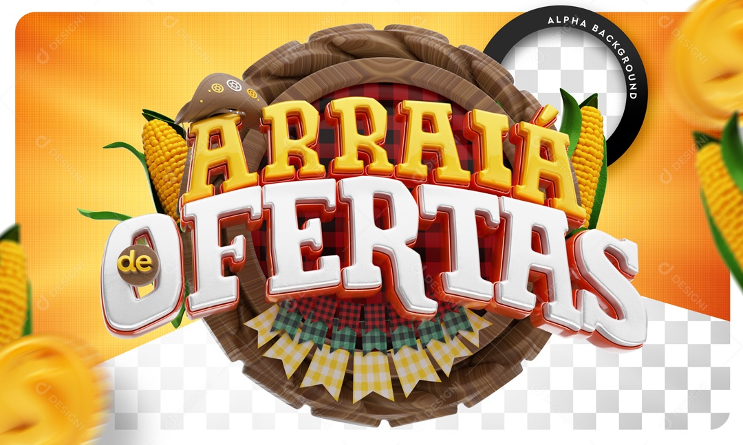 Selo 3D Arraia De Ofertas São João Para Composição PSD