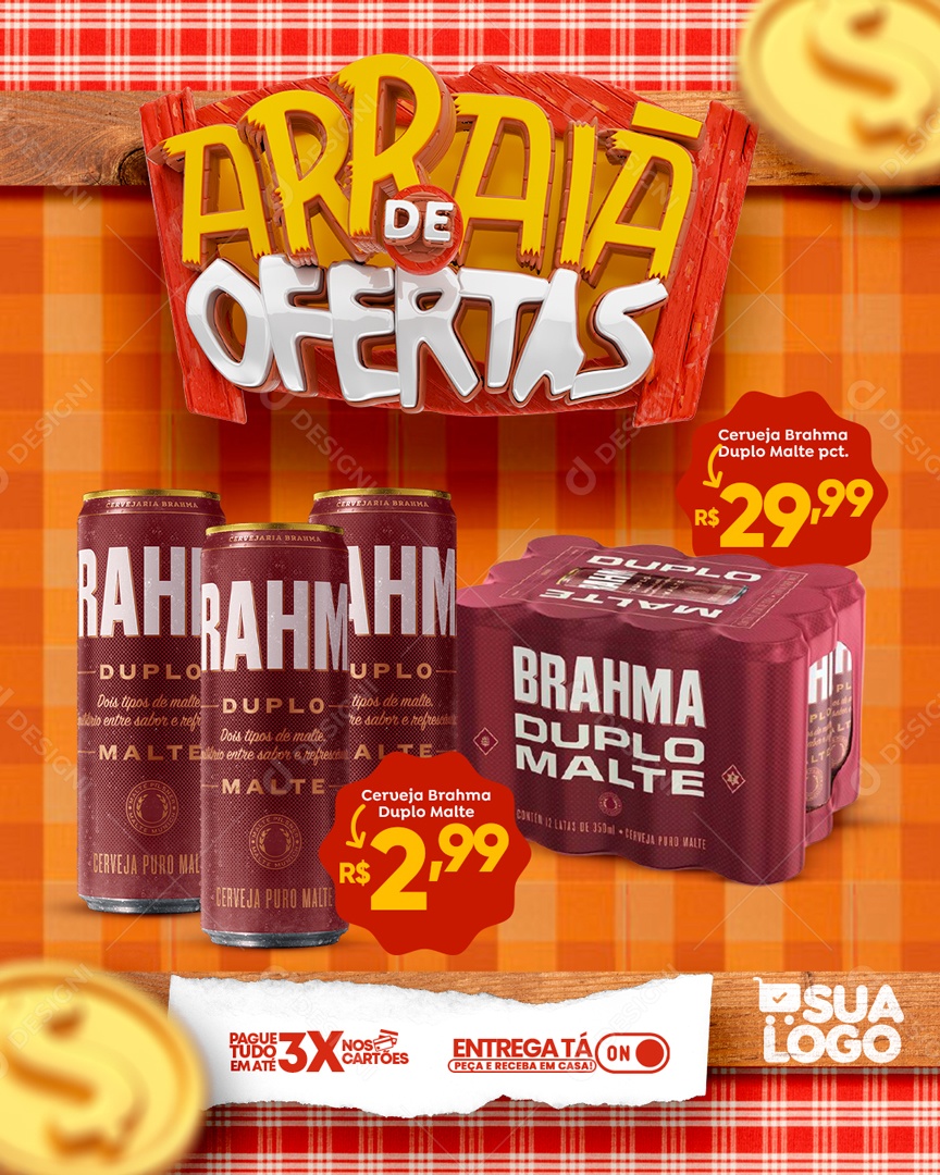 Social Media Story Arraia De Ofertas Cervejas PSD Editavel
