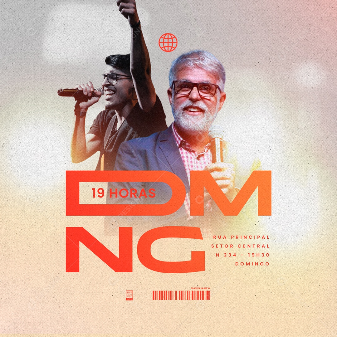 Sunday 19 Hours Gospel Church Worship Social Media PSD Editable