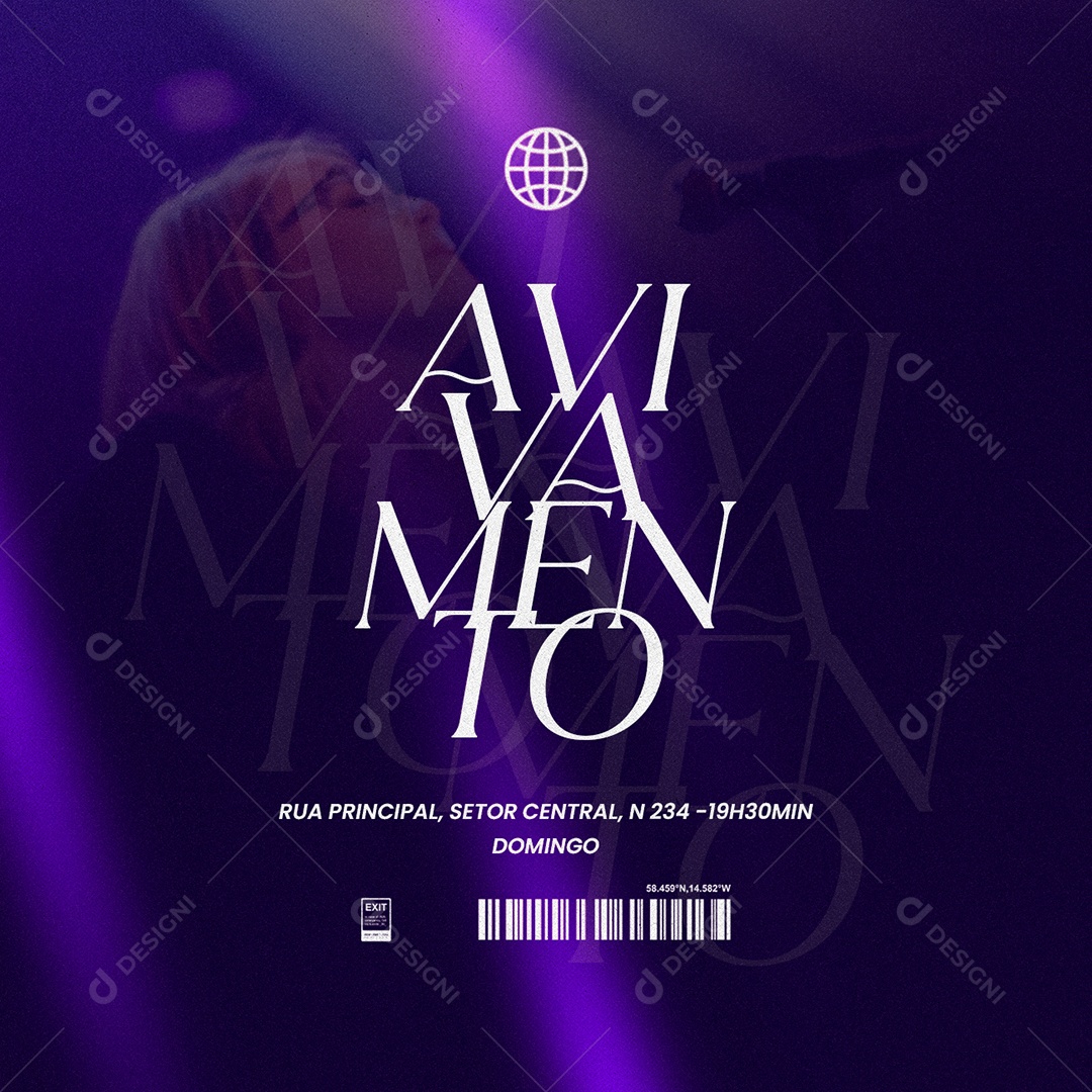 Avivamento Igreja Culto Gospel Social Media PSD Editável