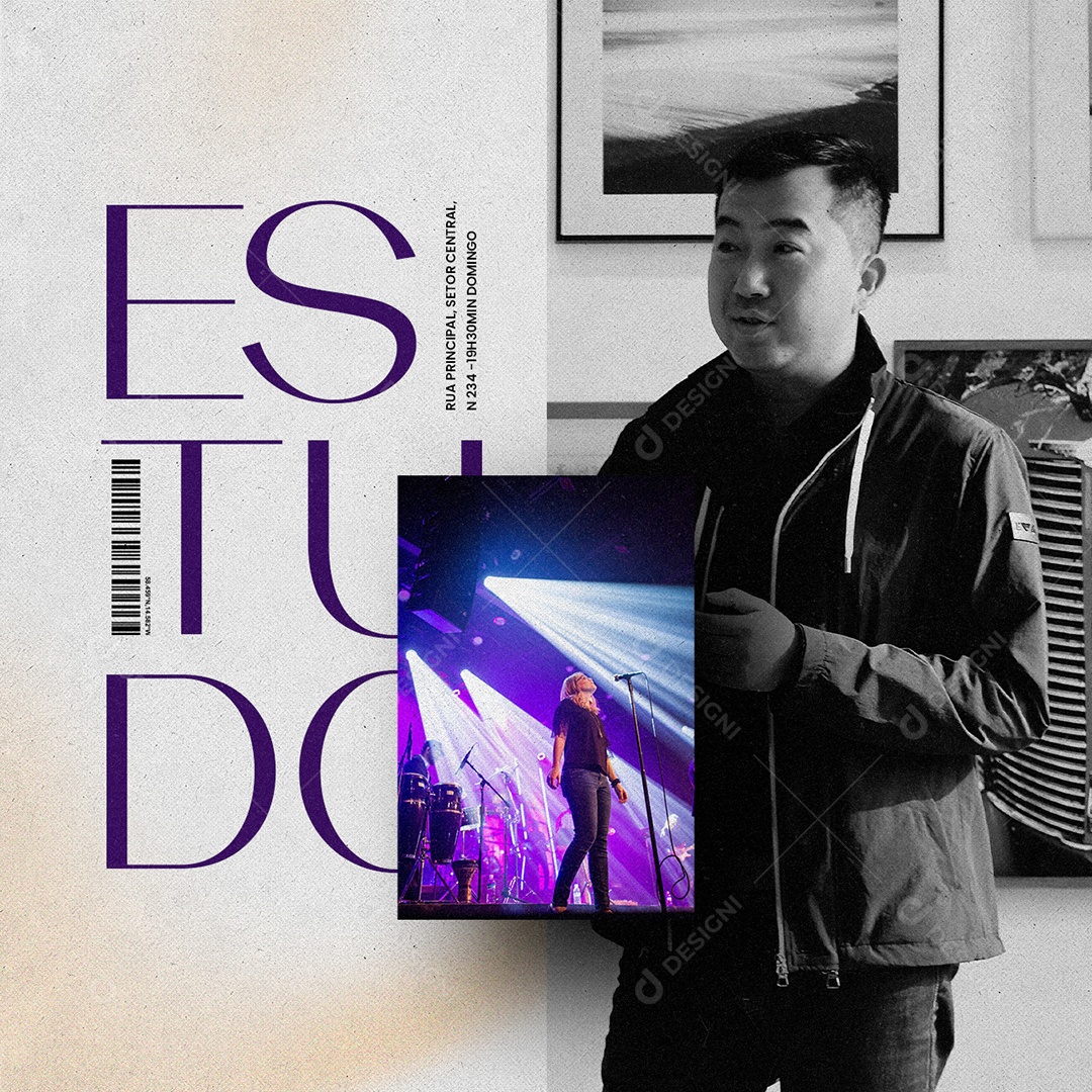 Culto Estudo Gospel Social Media PSD Editável