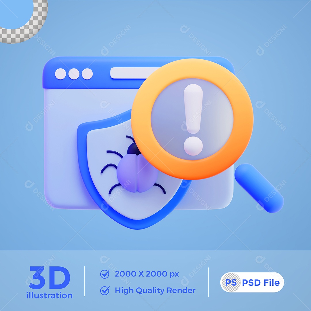 Ilustração 3D Web Procura PSD