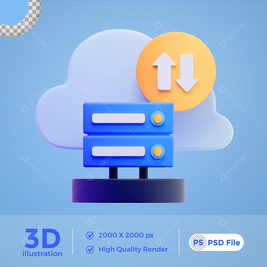 Ilustração 3D Envios De Arquivos PSD