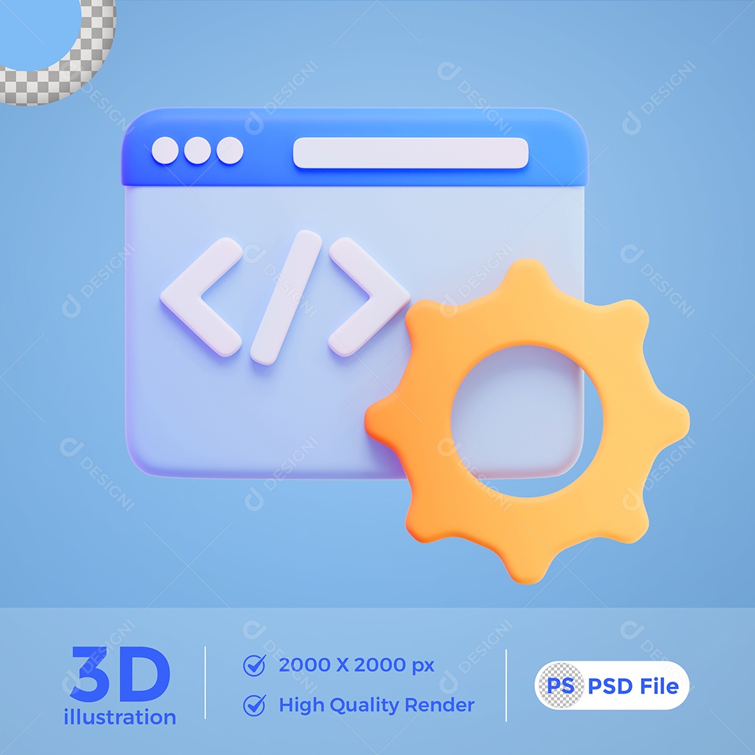 Ilustração 3D Configurações PSD
