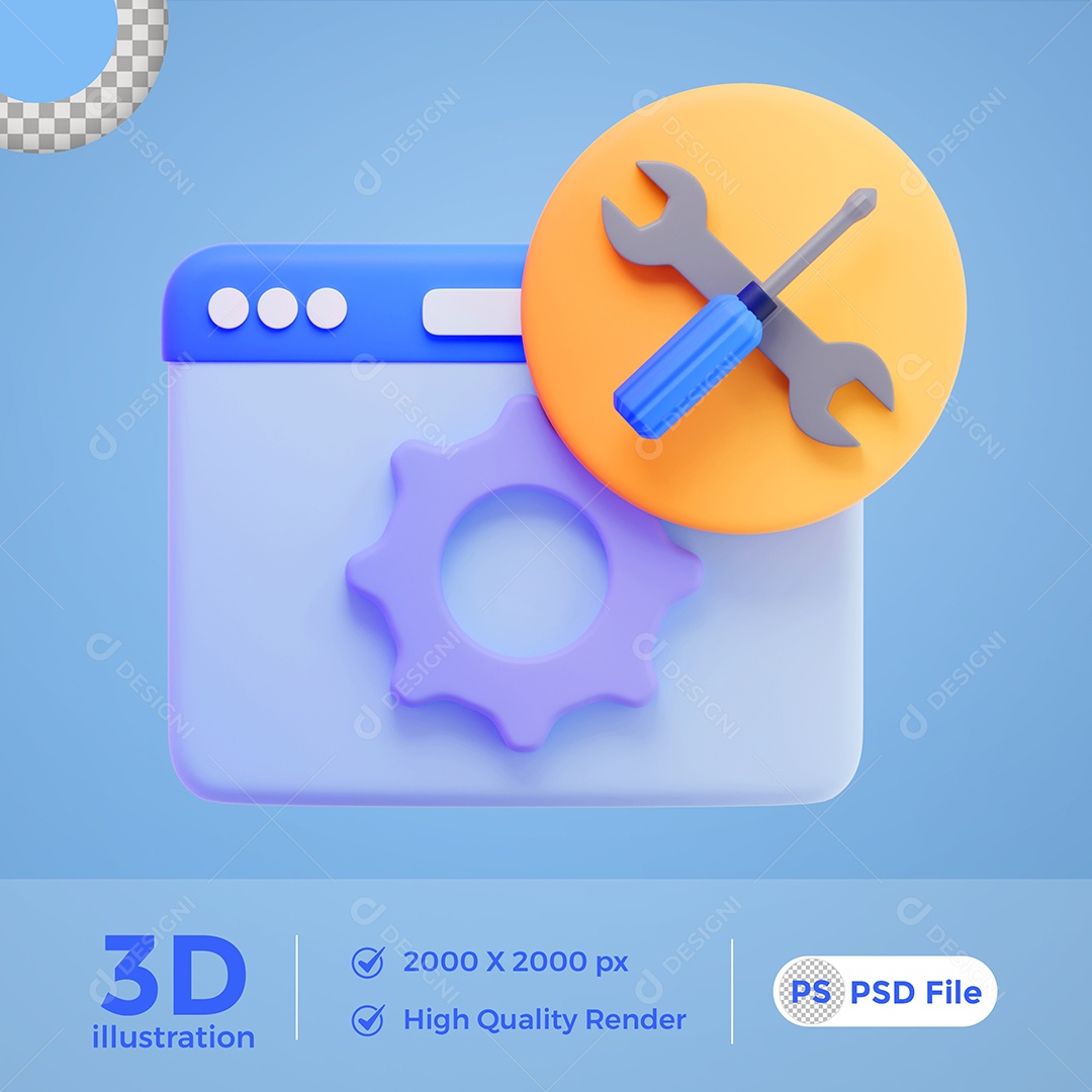 Ilustração 3D Configurações PSD
