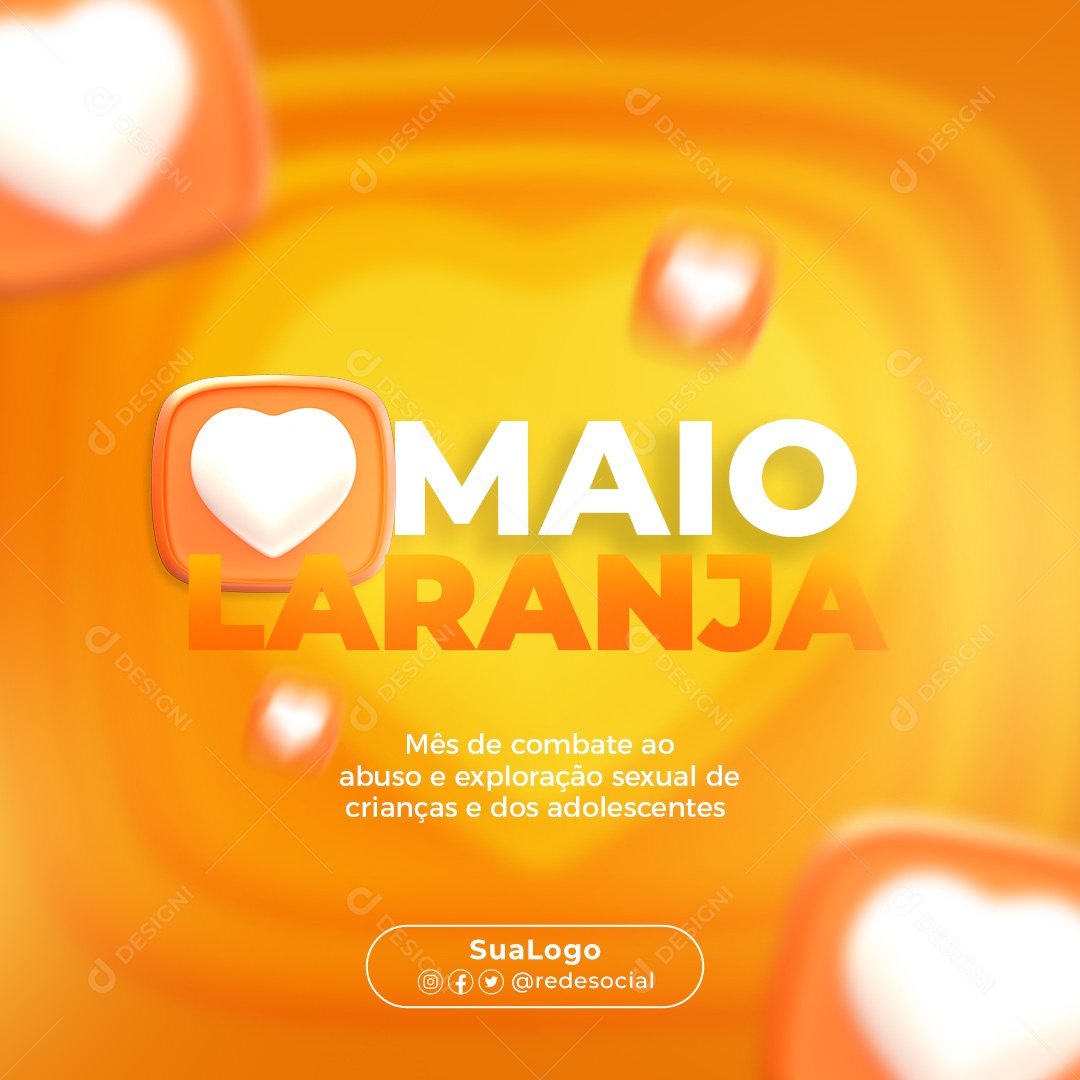 Social Media Maio Laranja Mês De Combate PSD Editável