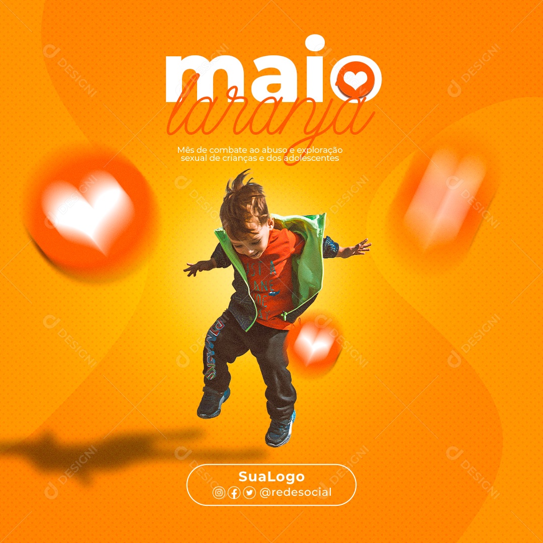 Social Media Maio Laranja Combate Ao Abuso De Crianças PSD Editável