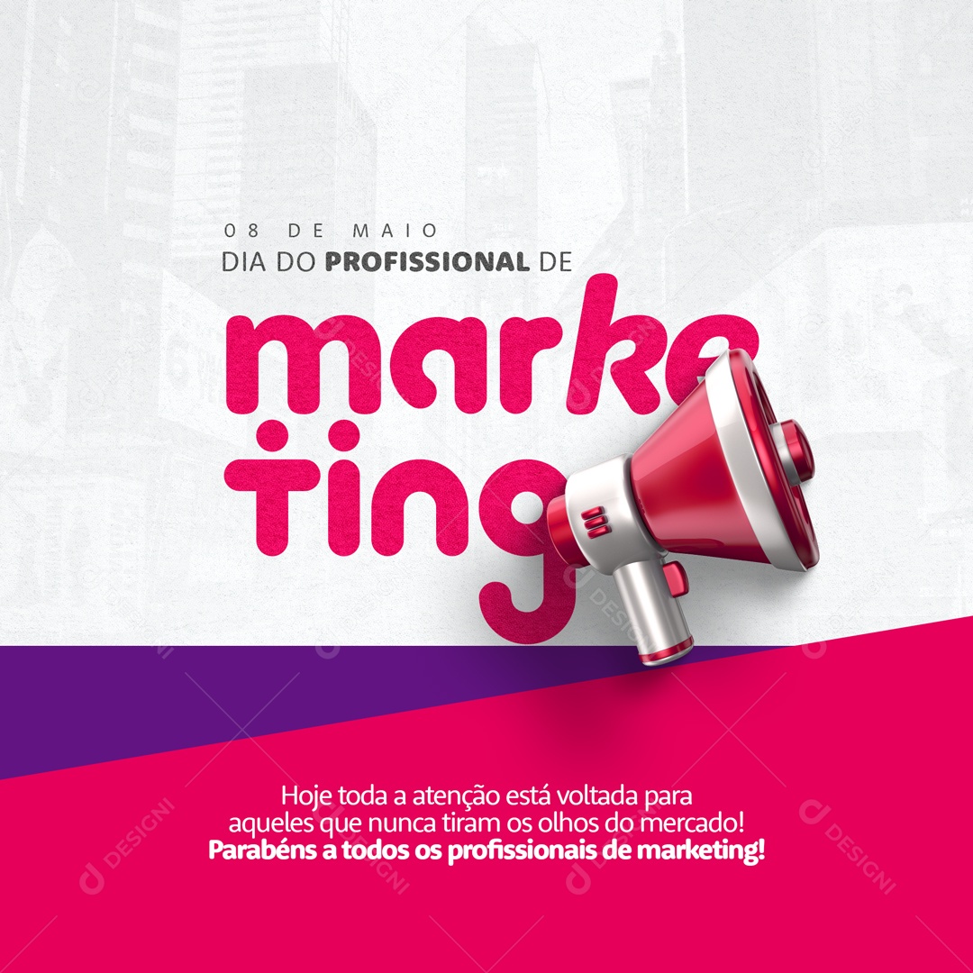 Dia do Profissional de Marketing Digital 08 de Maio Social Media PSD Editável