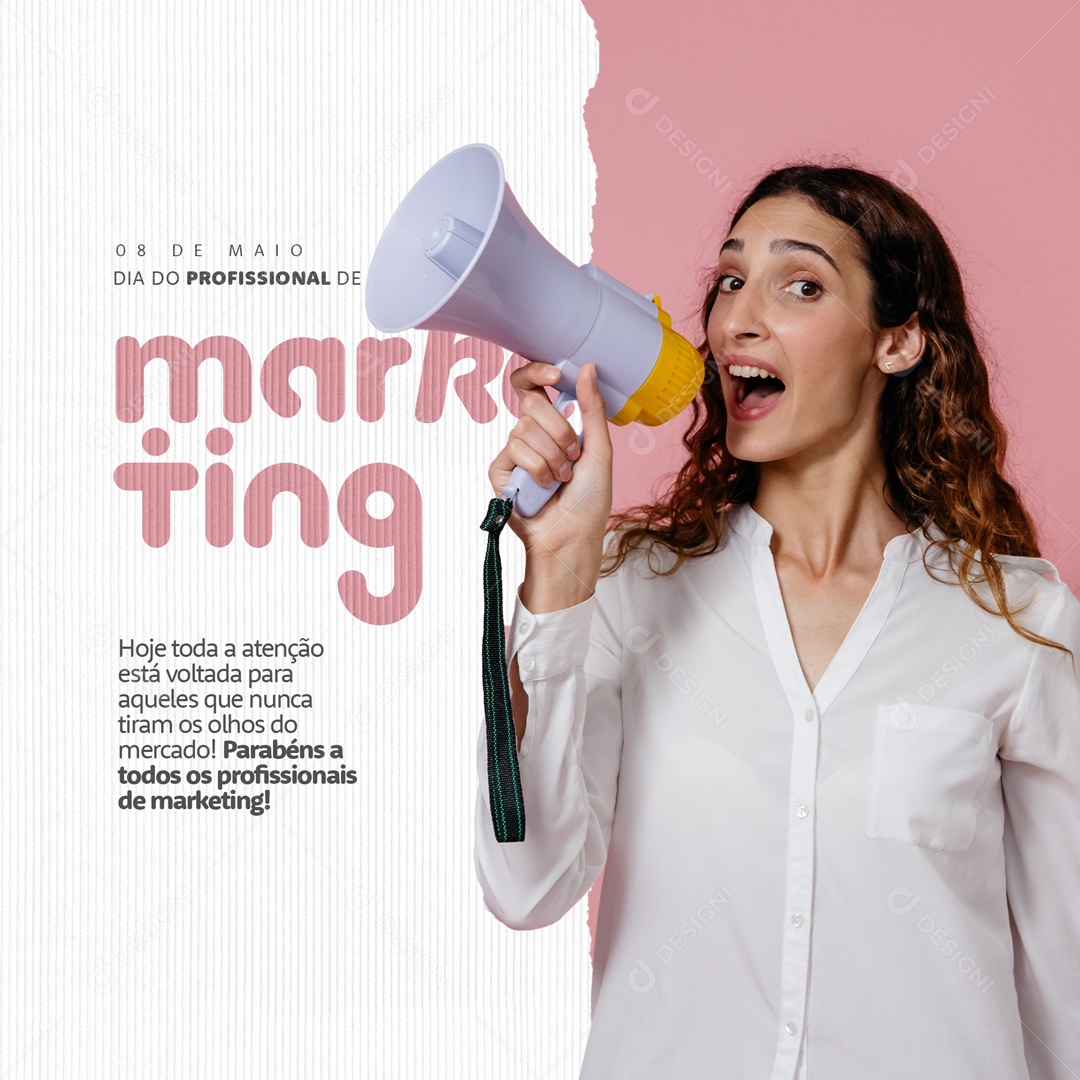 Dia do Profissional de Marketing Digital 08 de Maio Social Media PSD Editável