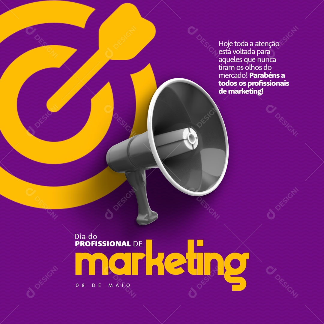 Dia do Profissional de Marketing Digital 08 de Maio Social Media PSD Editável
