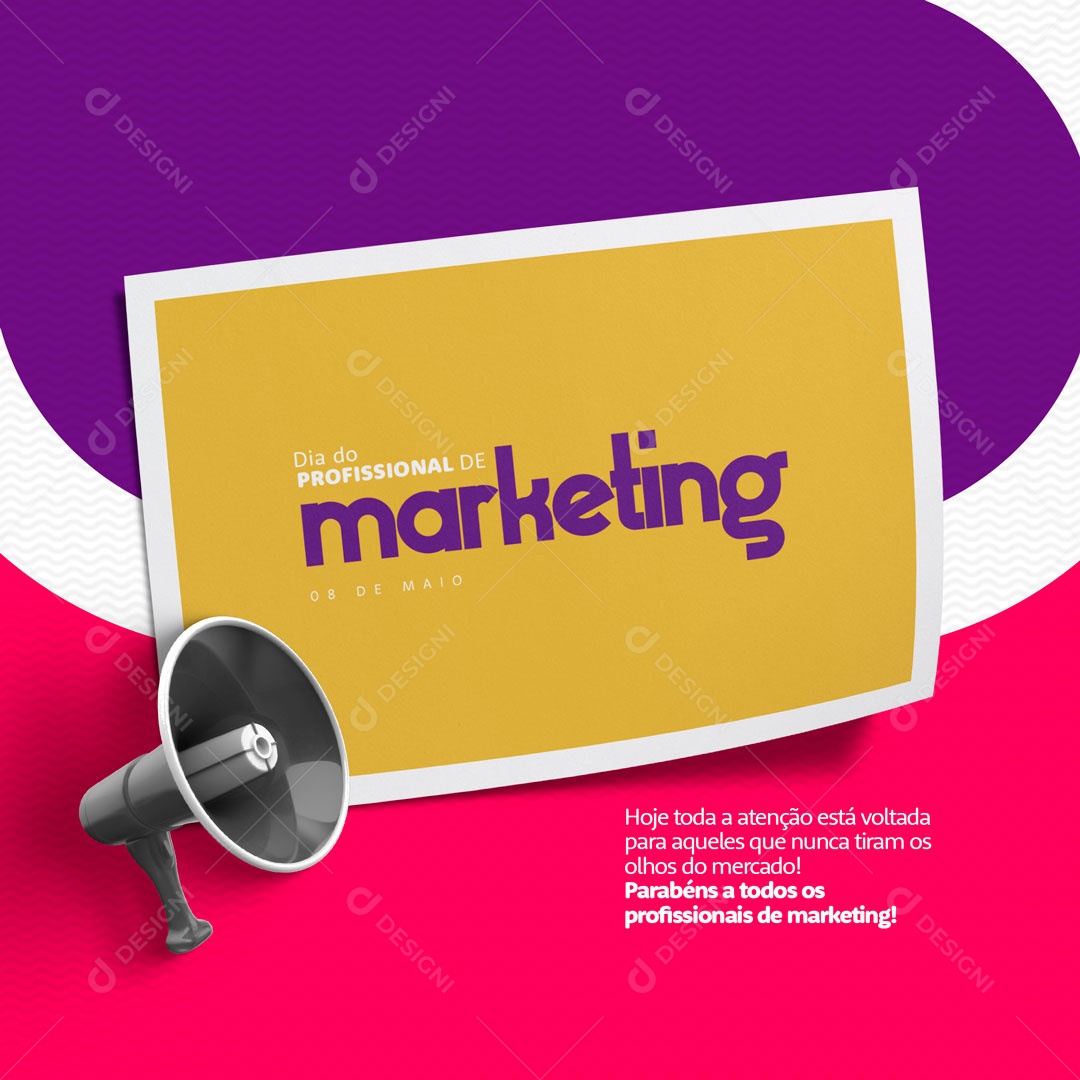 Dia do Profissional de Marketing Digital 08 de Maio Social Media PSD Editável