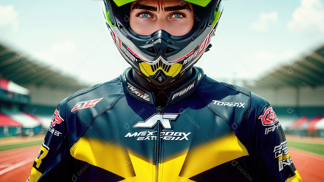 Pessoa jovem pilotando moto de motocross.