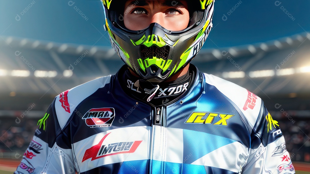 Pessoa jovem pilotando moto de motocross.