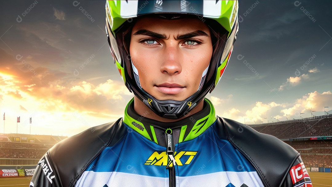 Pessoa jovem pilotando moto de motocross.