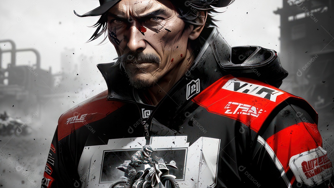 Pessoa jovem pilotando moto de motocross.