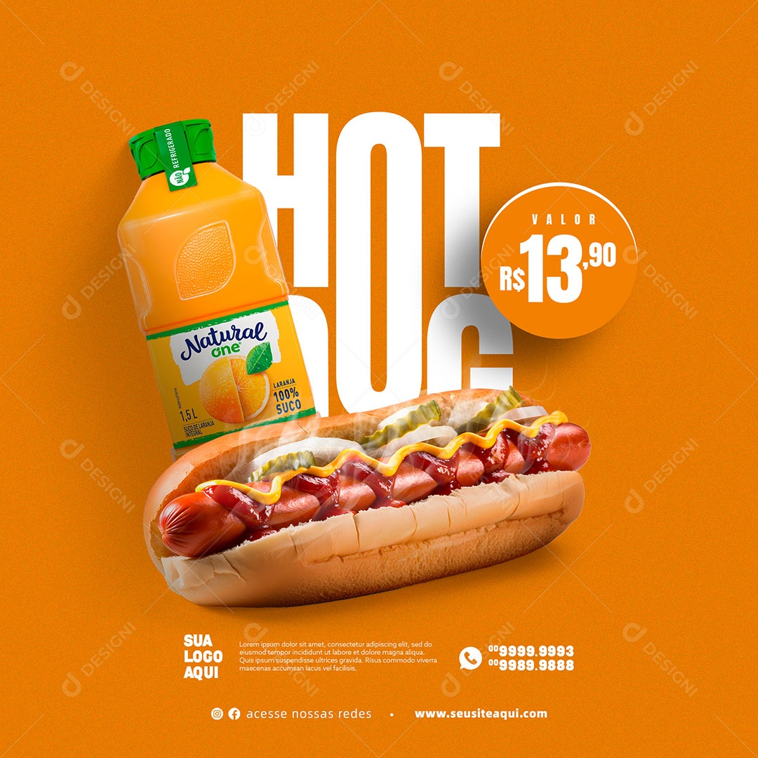 Combo Hot Dog Social Media PSD Editável