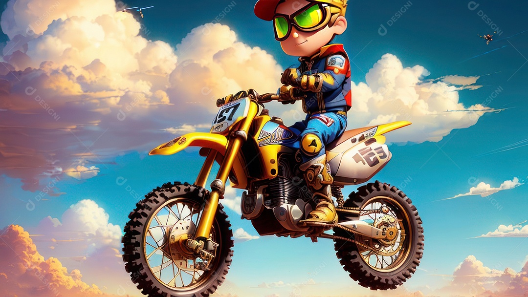 Pessoa jovem pilotando moto de motocross.