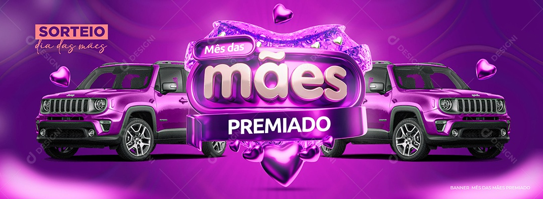 Banner Mês Das Mães Premiado Sorteio Concessionária Social Media PSD Editável
