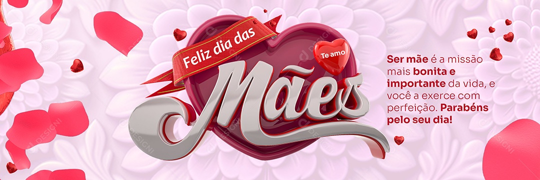 Banner Ser Mãe é a Missão Mais Bonita e Importante Da Vida Feliz Dia Das Mães Social Media PSD Editável