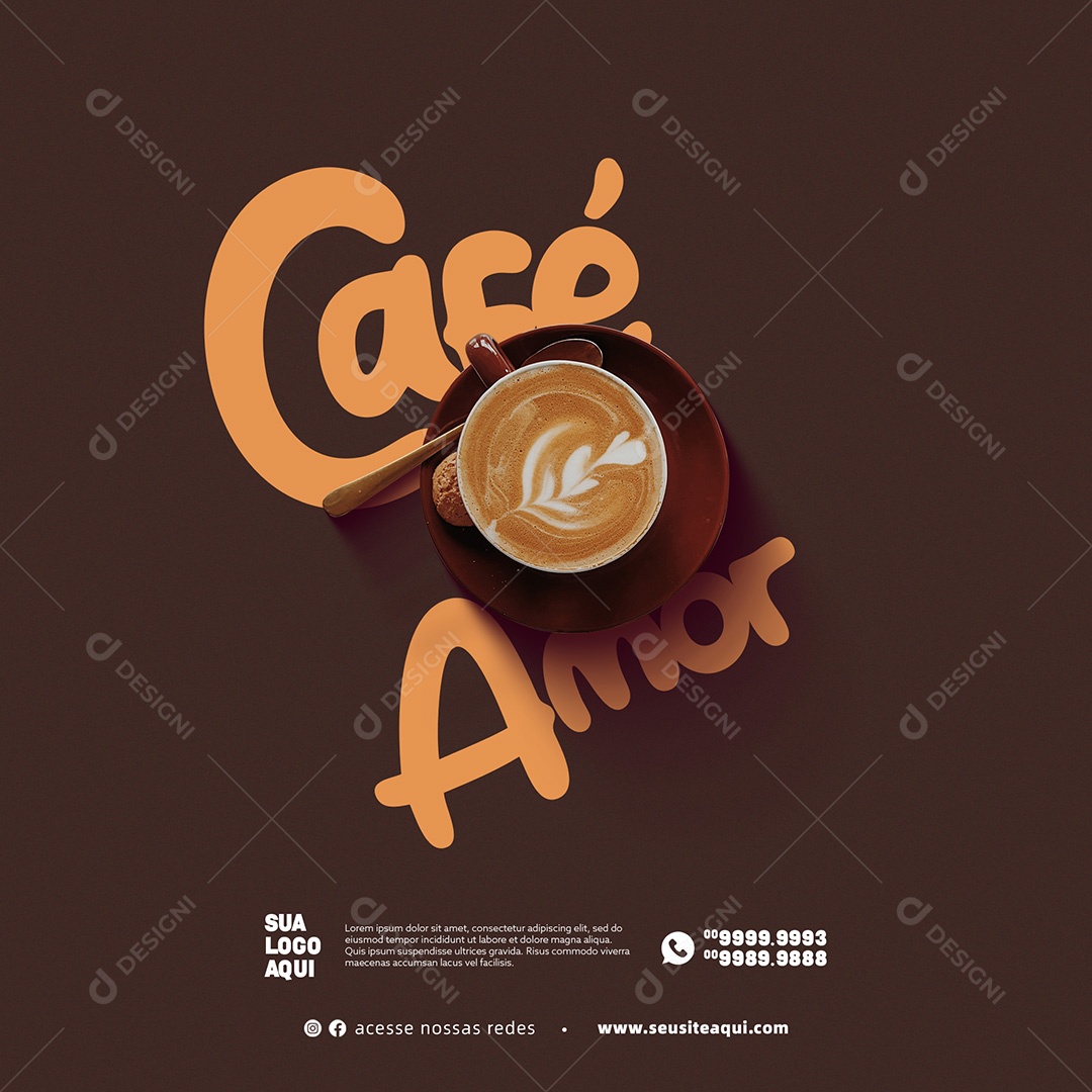 Café Cafeteria Social Media PSD Editável