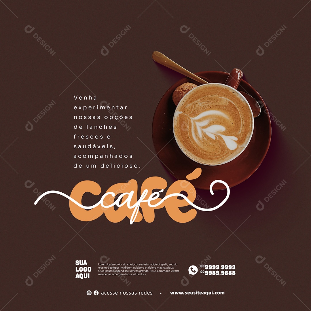 Café Cafeteria Social Media PSD Editável