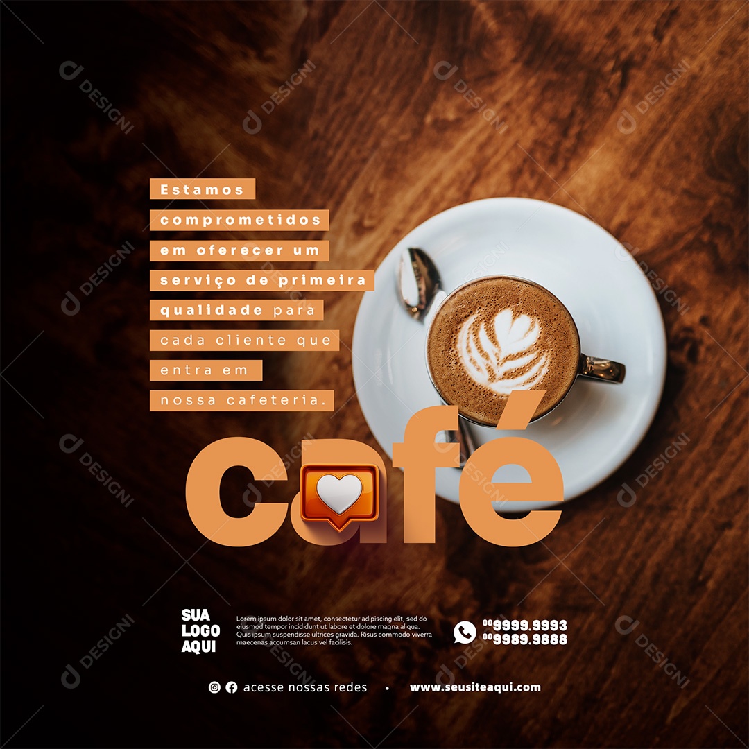 Café Cafeteria Social Media PSD Editável