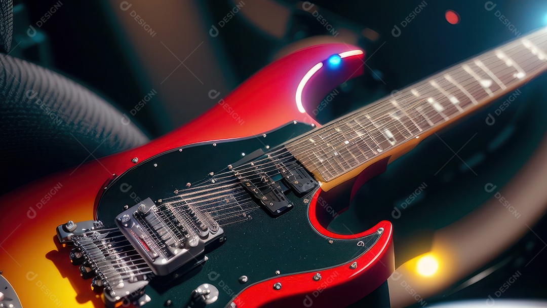 Imagem realista de guitarra.