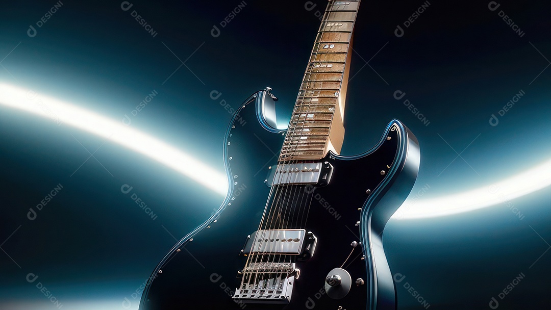 Imagem realista de guitarra.