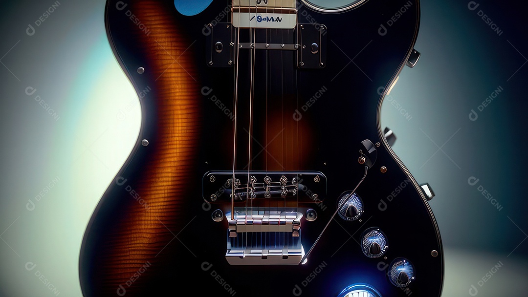 Imagem realista de guitarra.