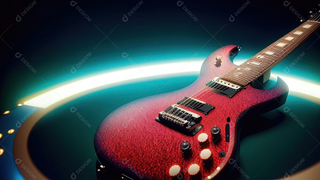 Imagem realista de guitarra.
