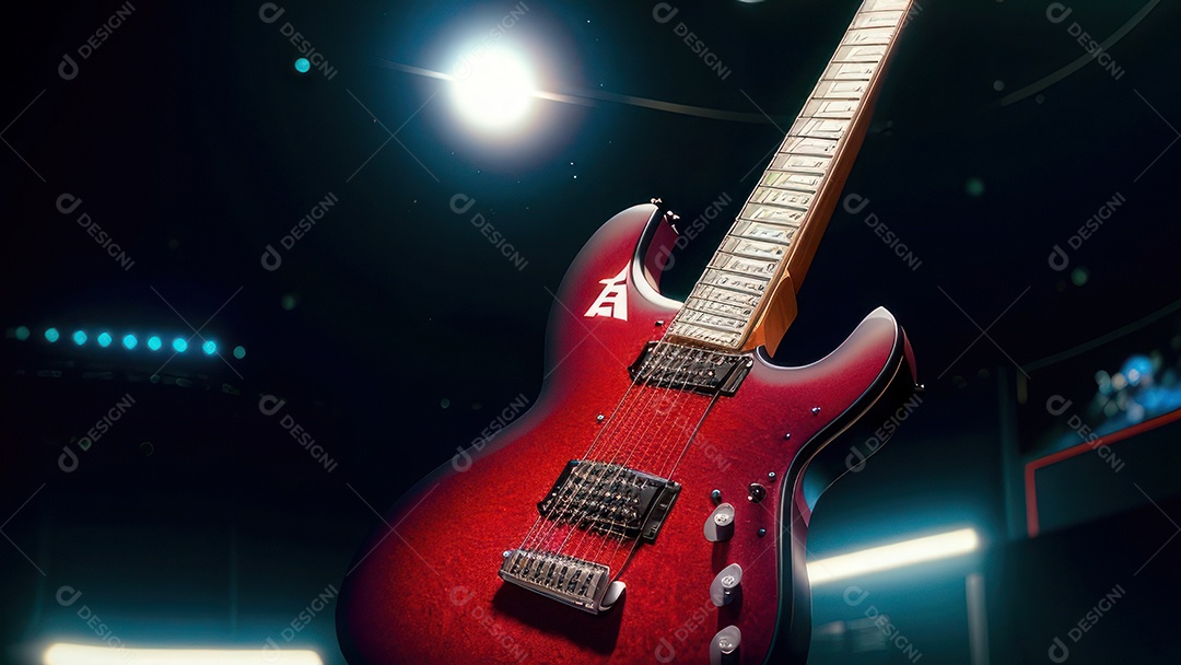 Imagem realista de guitarra.