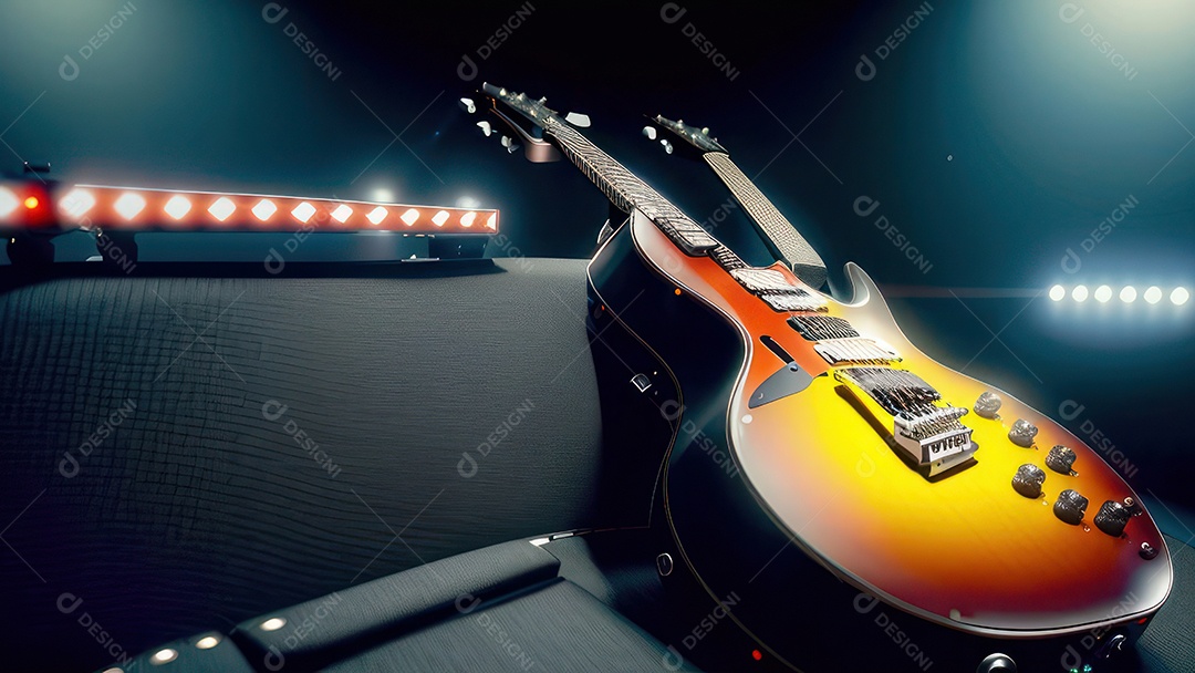 Imagem realista de guitarra.