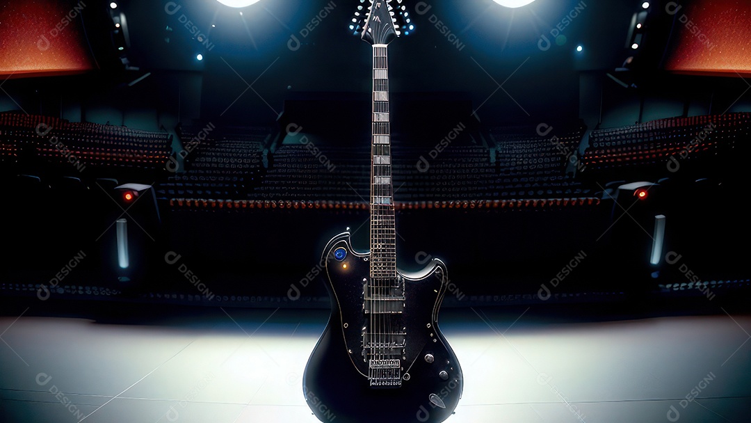 Imagem realista de guitarra.