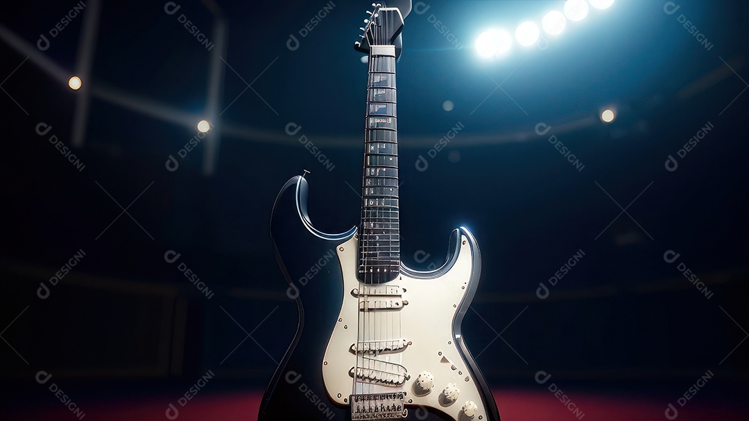 Imagem realista de guitarra.