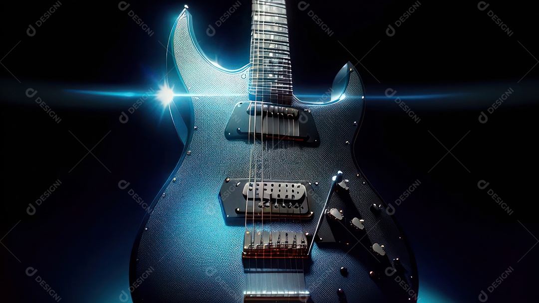 Imagem realista de guitarra.