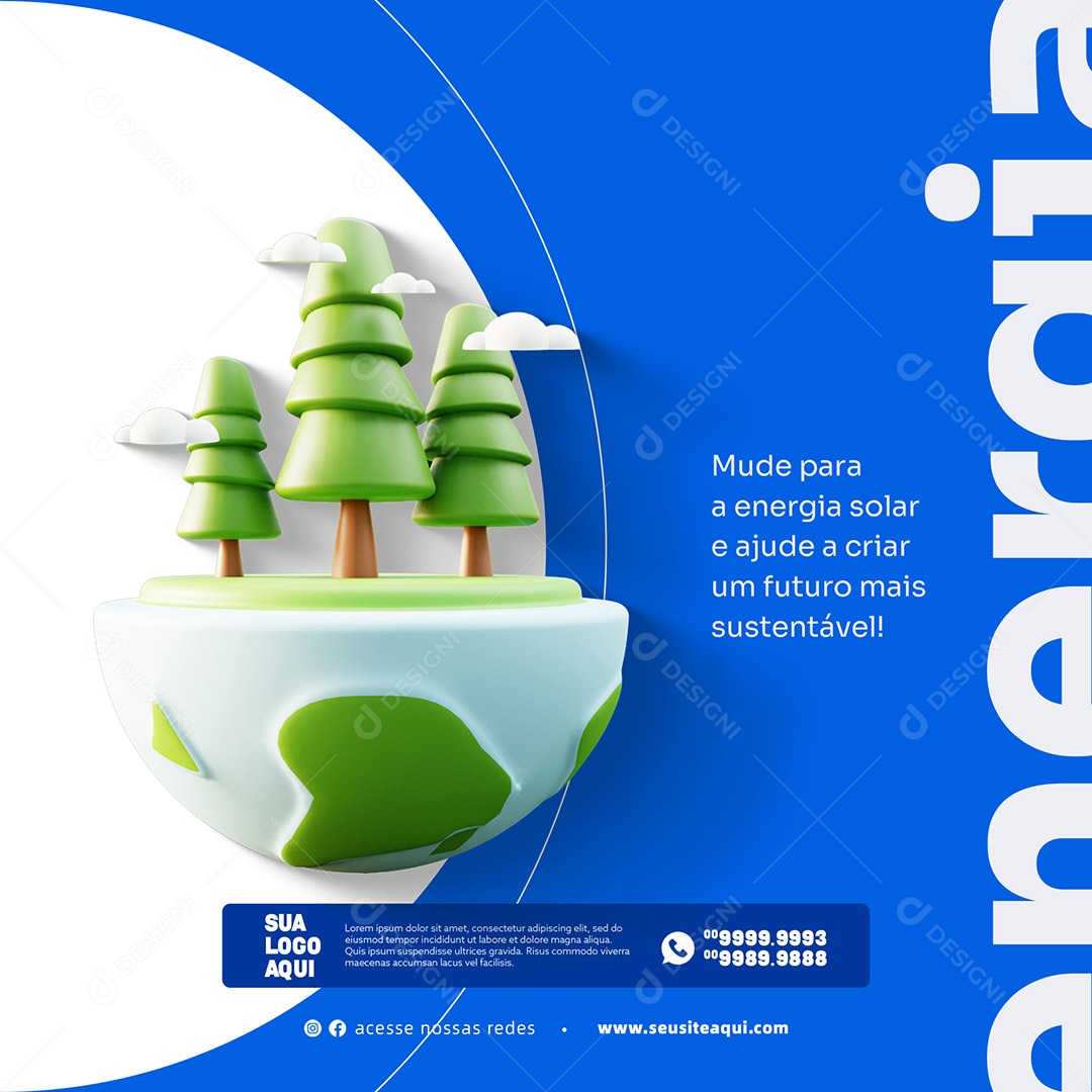 Energia Solar Social Media PSD Editável