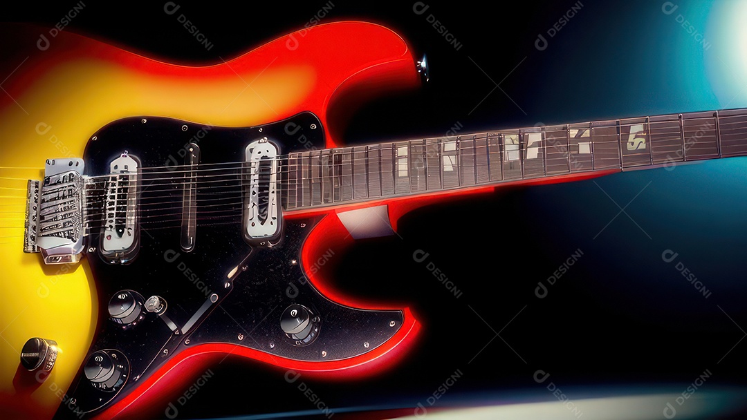 Imagem realista de guitarra.