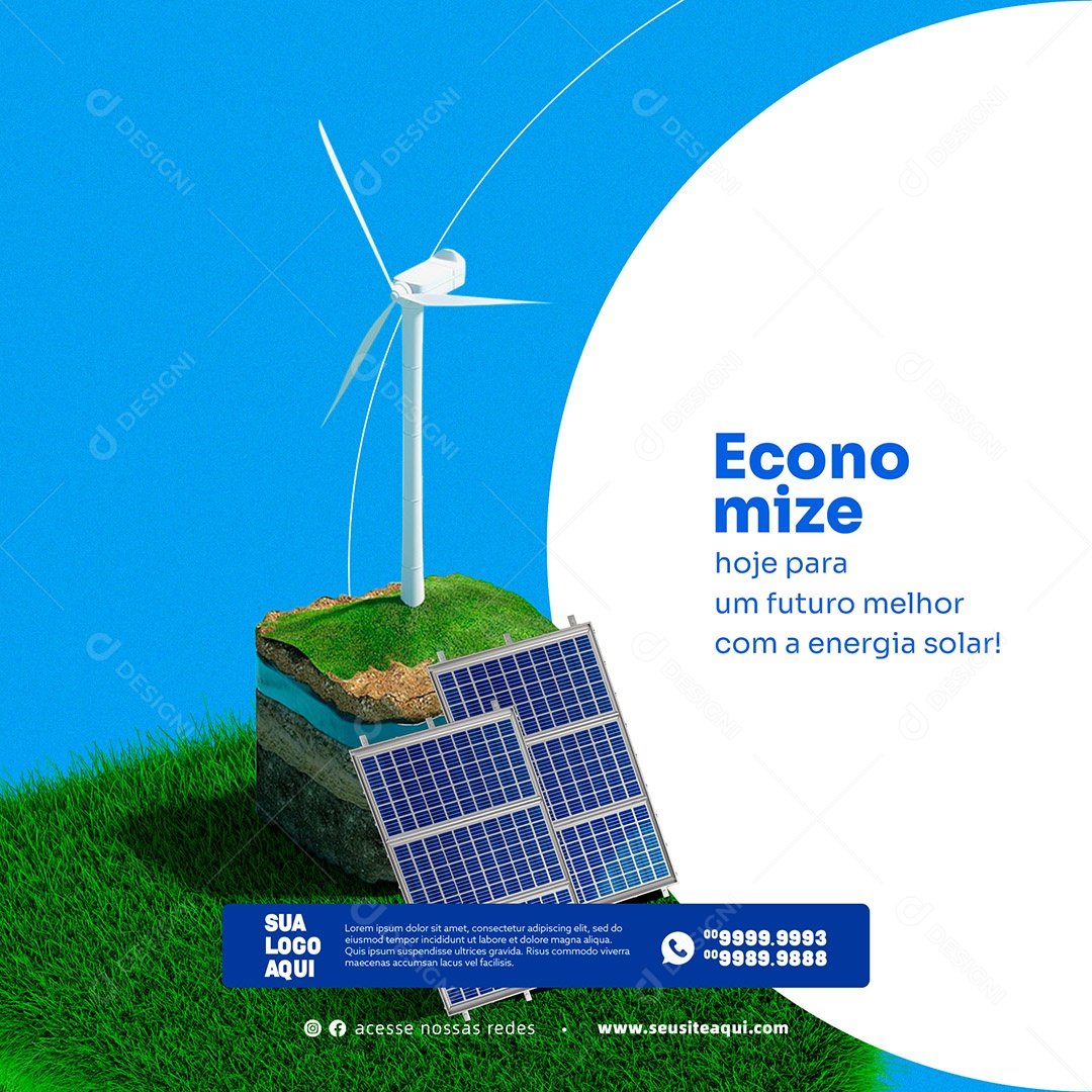 Energia Solar Social Media PSD Editável