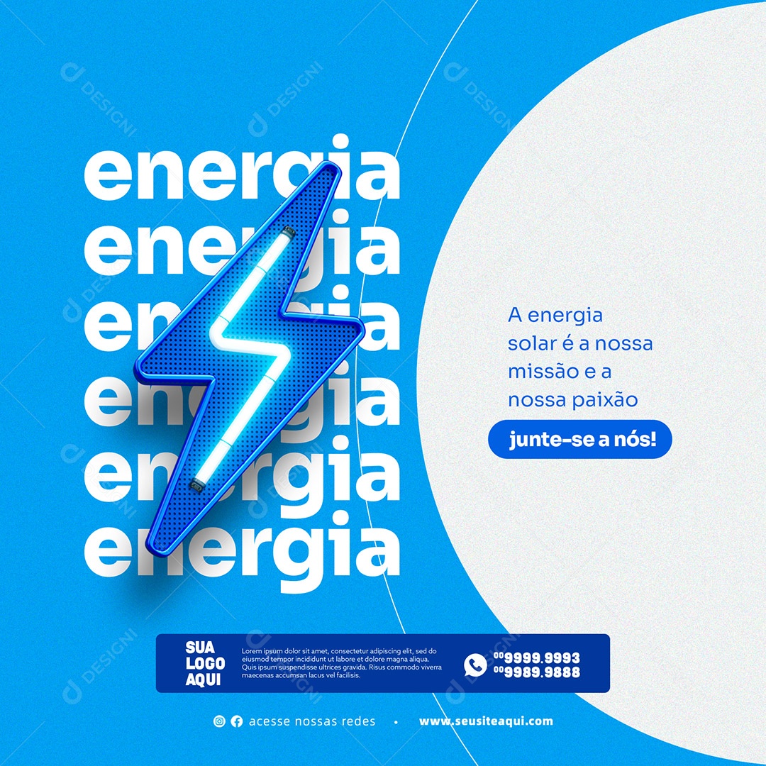 Energia Solar Junte - se a Nós! Social Media PSD Editável