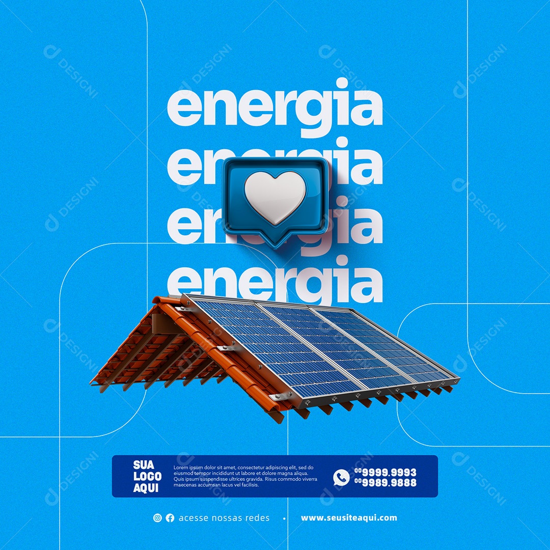 Energia Solar Social Media PSD Editável
