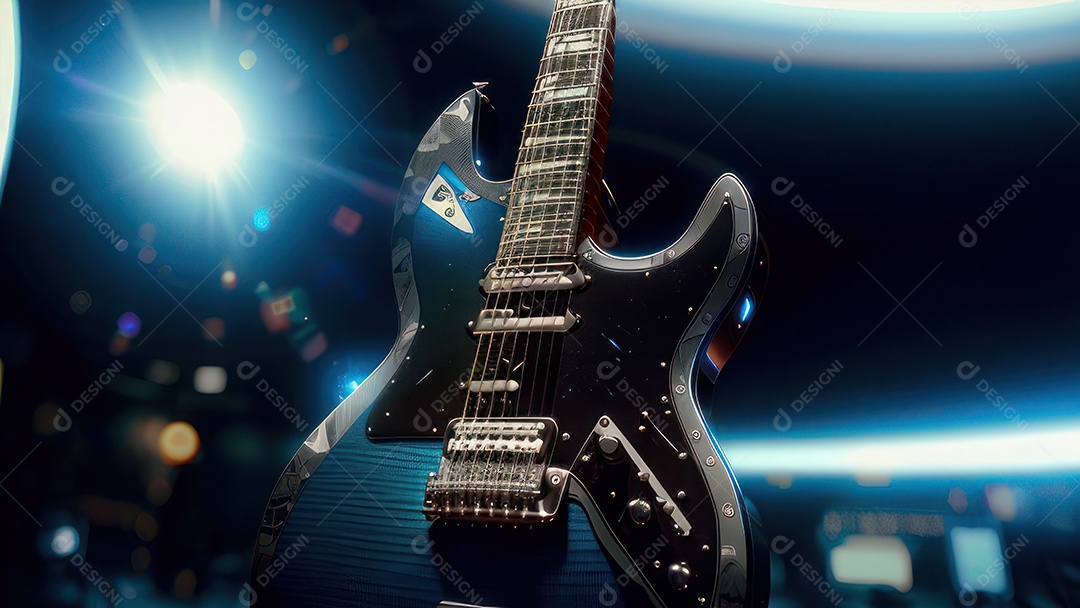 Imagem realista de guitarra.