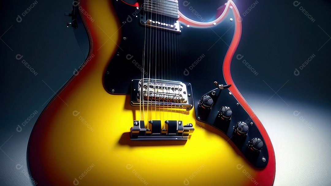 Imagem realista de guitarra.