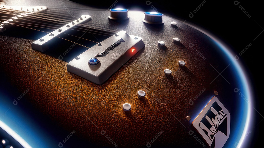 Imagem realista de guitarra.