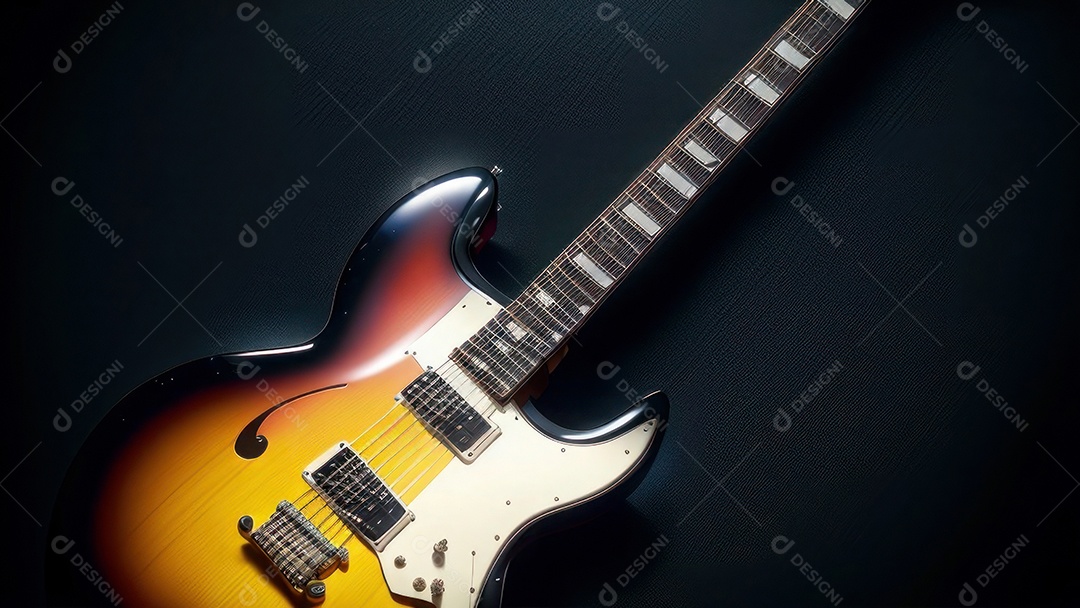 Imagem realista de guitarra.
