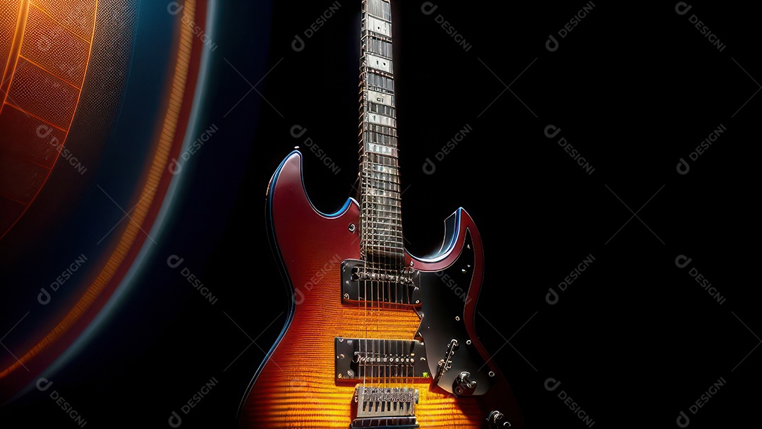 Imagem realista de guitarra.
