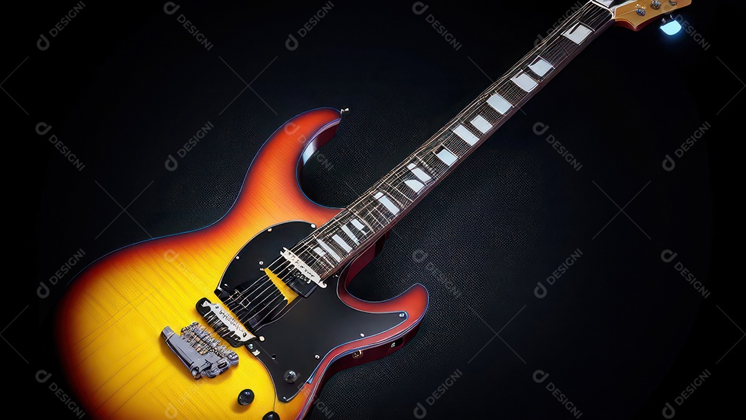 Imagem realista de guitarra.