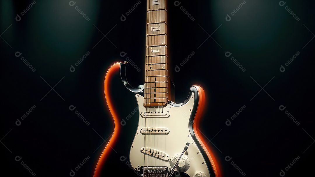 Imagem realista de guitarra.