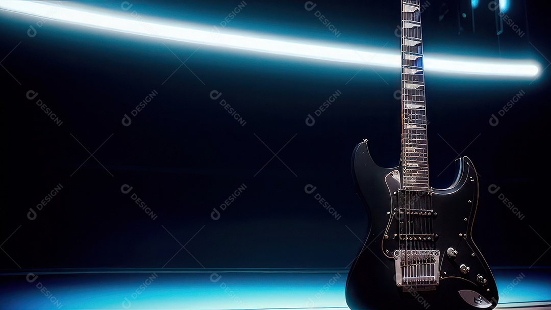 Imagem realista de guitarra.