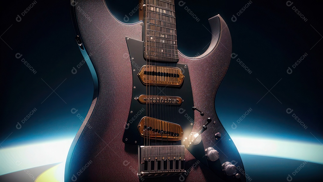 Imagem realista de guitarra.