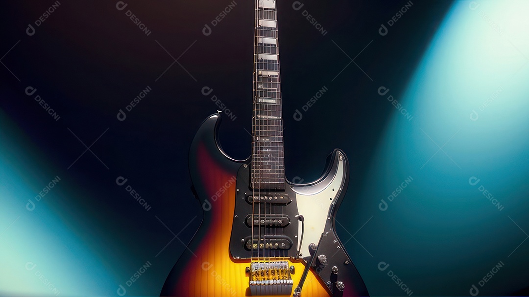 Imagem realista de guitarra.